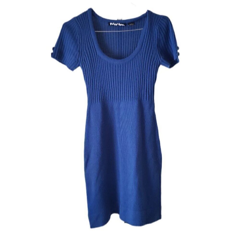 Planet Gold Royal Blue Short Sleeve Knit Dress